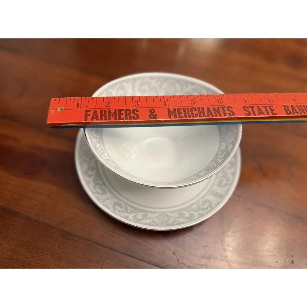Vintage Mikasa Winthrop 5401 Gravy Boat Attached Underplate Japan Fine China